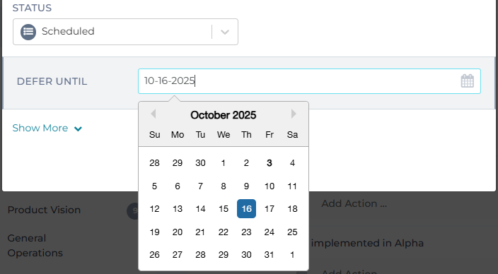Image showing the option for setting a scheduled date